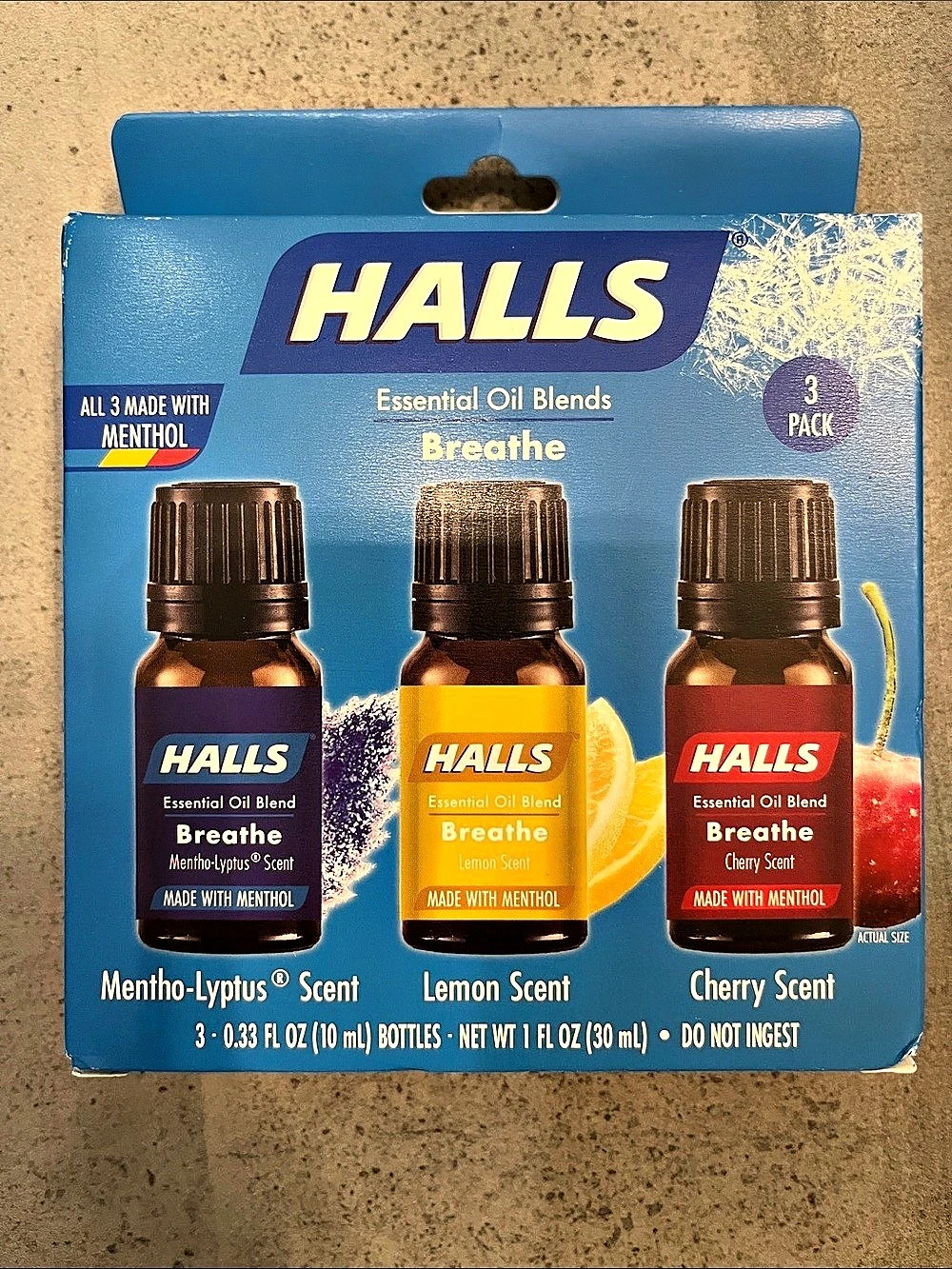 HALLS Essential Oil Blends Breathe 3-Pack Blend 3-Pack